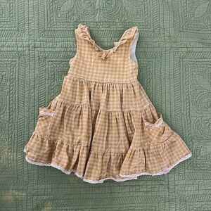 Sweet Honey Yellow Gingham Twirl Dress 2T